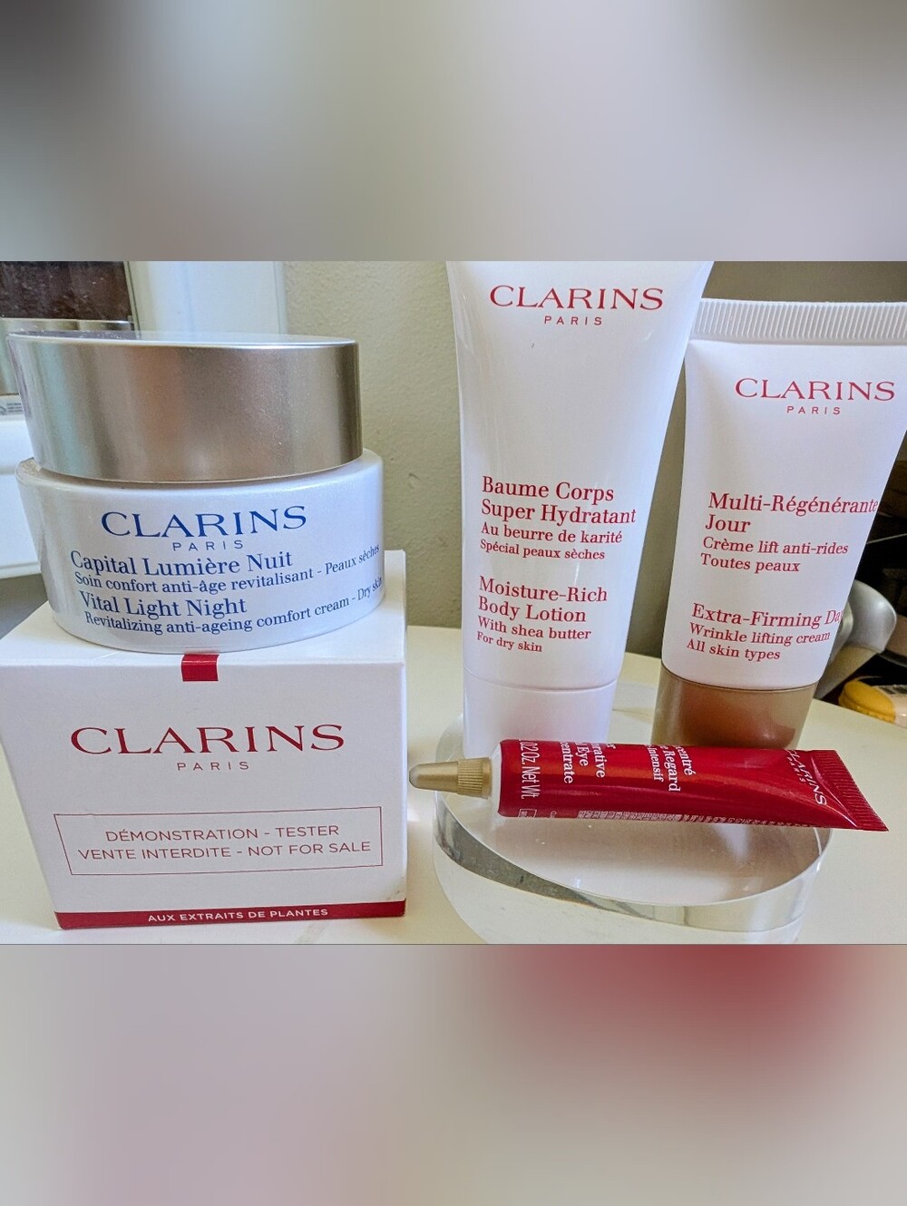 Clarins Bundle Vital Light Night Cream 50ml + 3 Skincare Minis